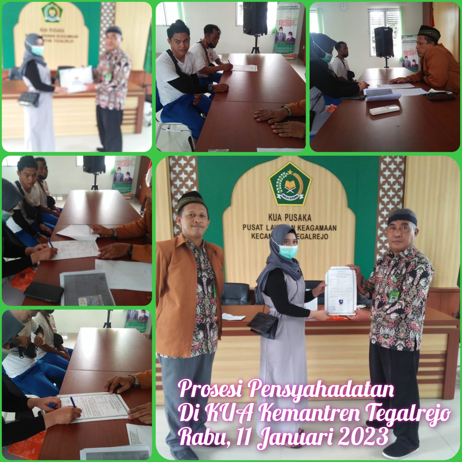 Pengislaman dibimbing Samsul Ma'arif, S.Th.I, Penyuluh Mualaf BAZNAS Kota Yk,