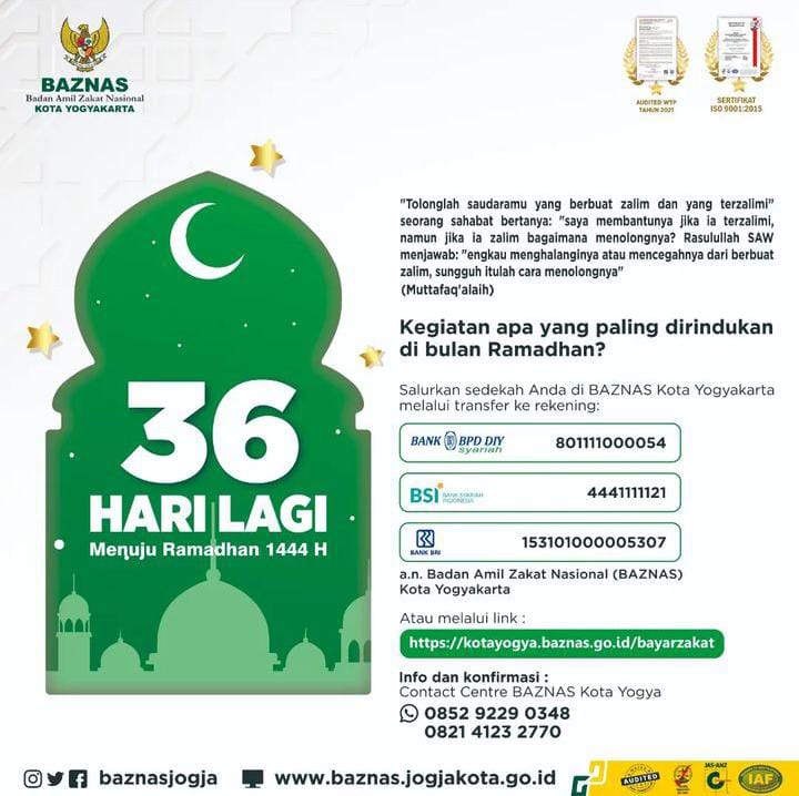 36 HARI MENUJU RAMADHAN 1444 H