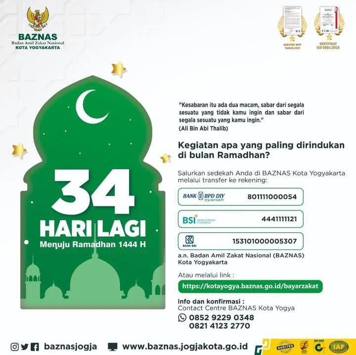 34 HARI MENUJU RAMADHAN 1444 H