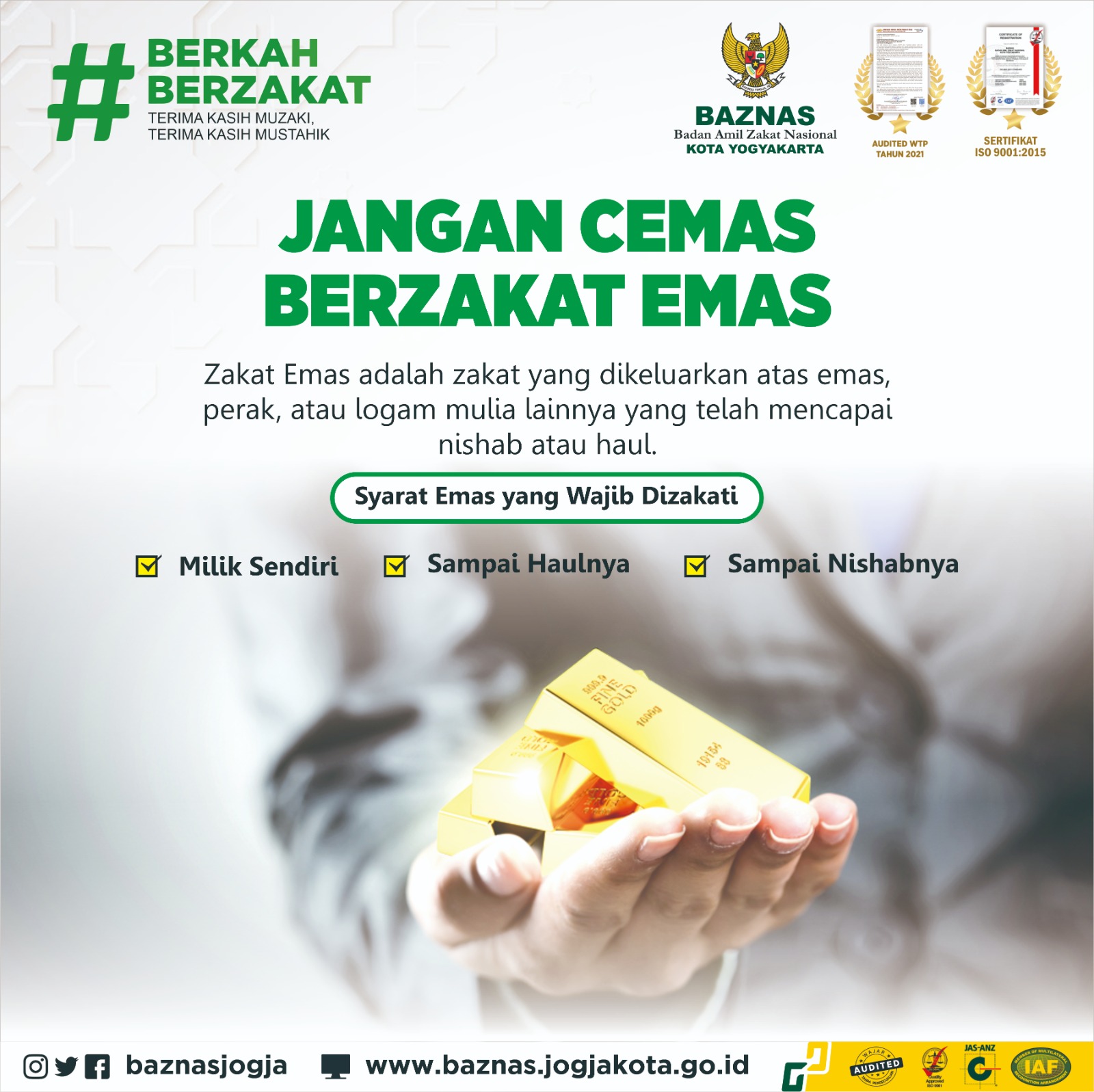 Jangan Cemas Berzakat Emas di BAZNAS Kota Yogyakarta