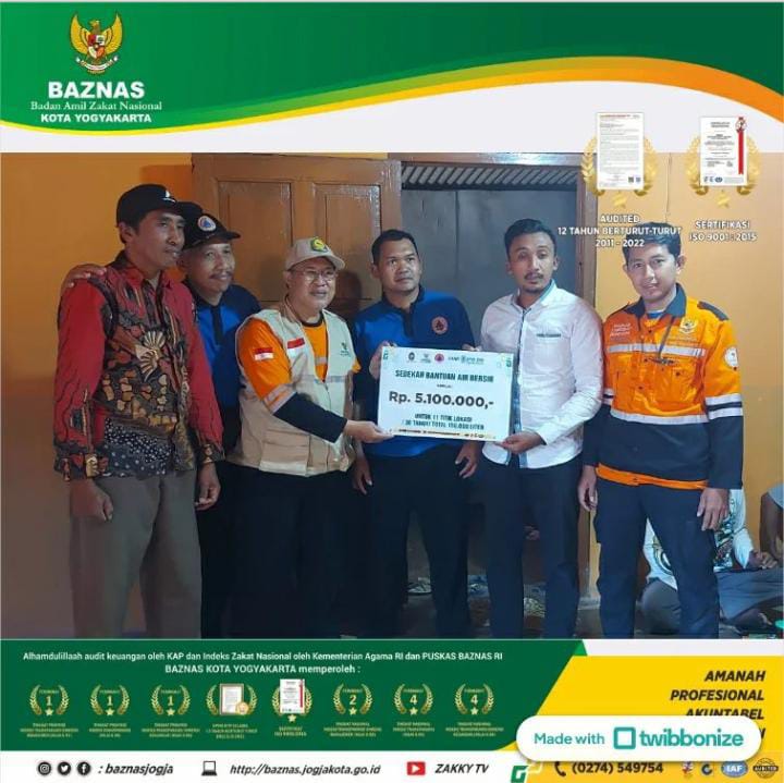 BAZNAS KOTA YOGYAKARTA DISTRIBUSIKAN 185.000 LITER AIR BERSIH KE GUNUNGKIDUL