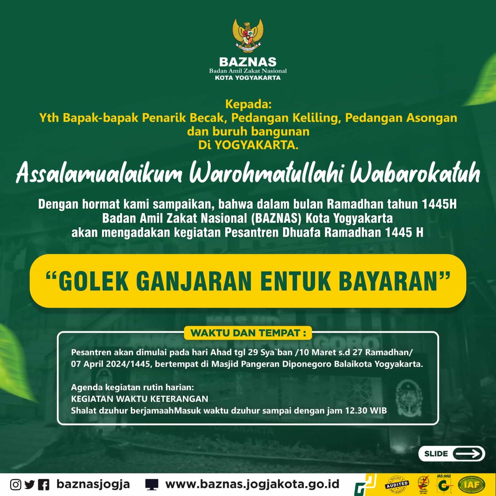 GOLEK GANJARAN ENTUK BAYARAN