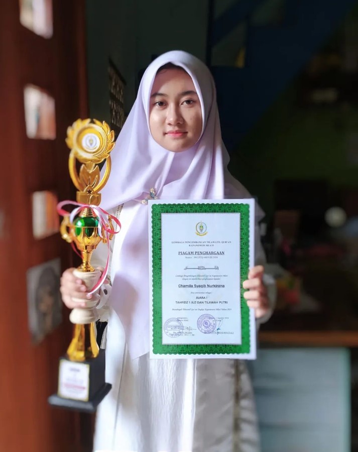 Kader Hafidz BAZNAS Kota Jogja, Chamila Syaqib Nurkirana, Raih Juara 1 Musabaqah Hifdzil Qur'an 1 Juz dan Tilawah