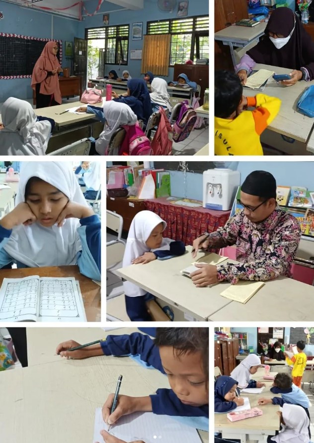 Khusuk dan khidmat ananda sholeh sholehah siswa SD Negeri Surokarsan 2 Yogyakarta