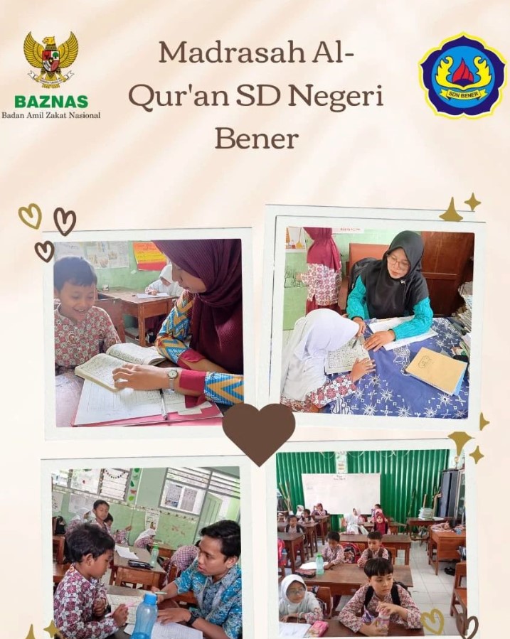 Khusuk dan khidmat ananda sholeh sholehah siswa SD Negeri Bener Yogyakarta, belajar membaca Al Qur'an metode Iqra