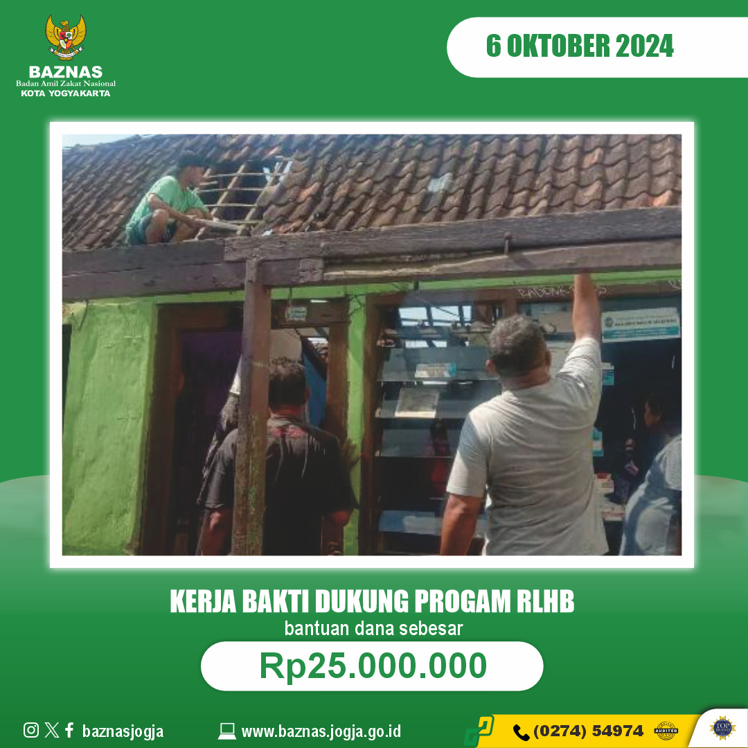 Kenduri Dilanjutkan Kerja Bakti, Warga Jlagran Gedongtengen Kompak Dukung Program RLHB BAZNAS Kota Yogyakarta