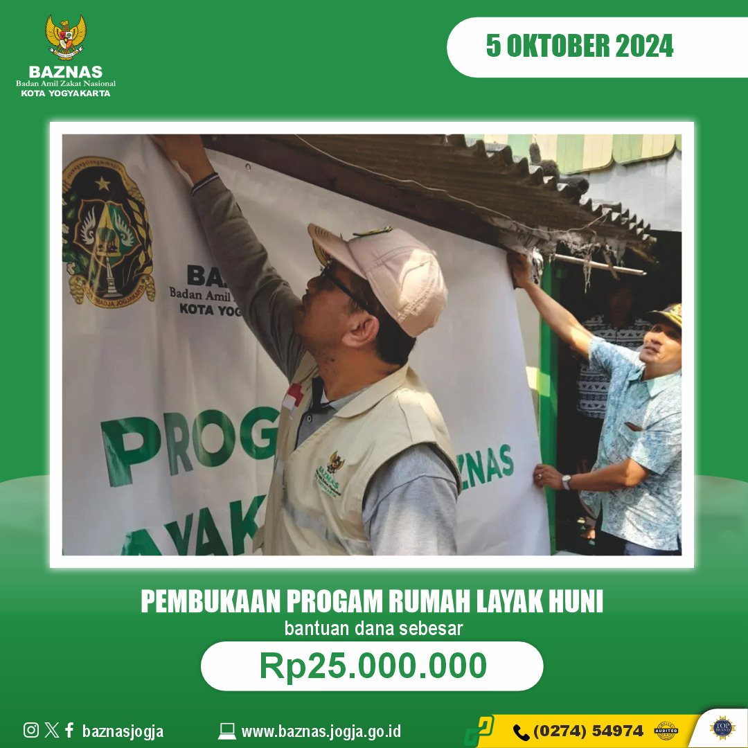 BAZNAS Kota Yogyakarta Gelar Pembukaan Program Rumah Layak Huni BAZNAS RI (RLHB)