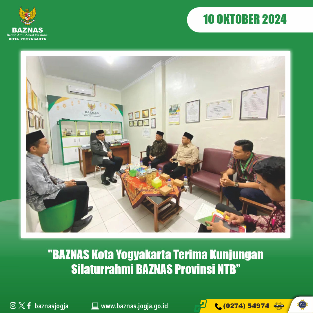 BAZNAS Kota Yogyakarta Terima Kunjungan Silaturrahmi BAZNAS Provinsi NTB