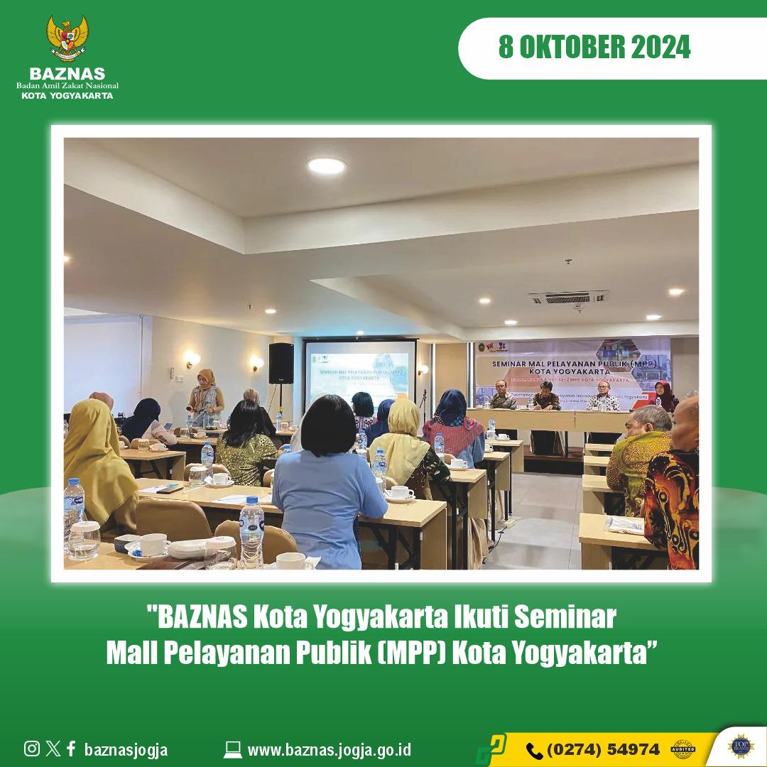 BAZNAS Kota Yogyakarta Ikuti Seminar Mall Pelayanan Publik (MPP) Kota Yogyakarta