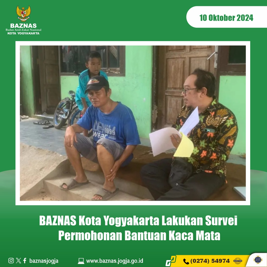 BAZNAS Kota Yogyakarta Lakukan Survei Permohonan Bantuan Kaca Mata