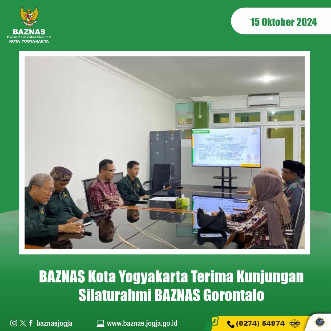 BAZNAS Kota Yogyakarta Terima Kunjungan Silaturahmi BAZNAS Gorontalo