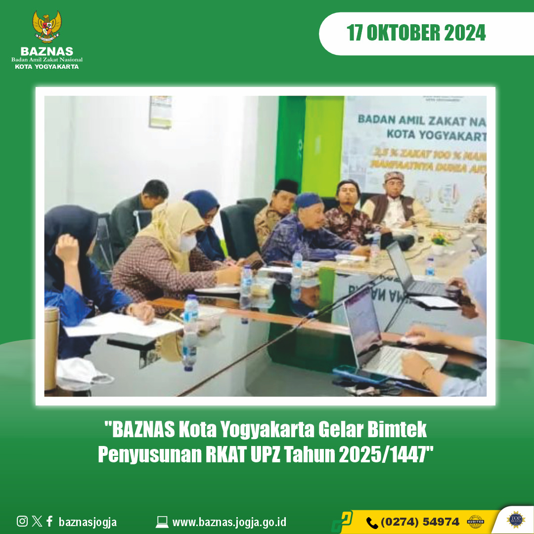 BAZNAS Kota Yogyakarta Gelar Bimtek Penyusunan RKAT UPZ Tahun 2025/1447