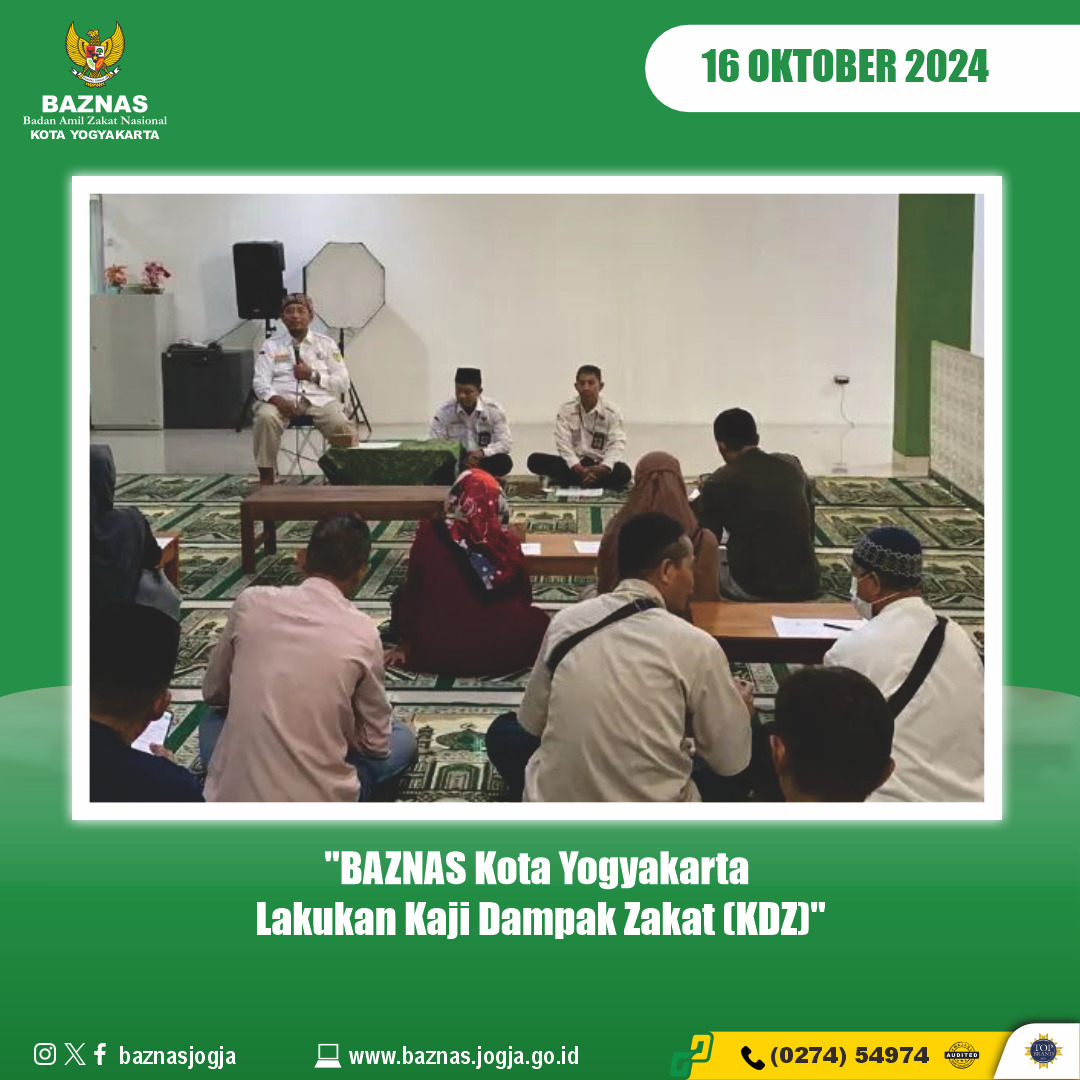 BAZNAS Kota Yogyakarta Lakukan Kaji Dampak Zakat (KDZ)