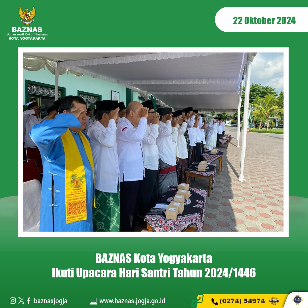 BAZNAS Kota Yogyakarta Ikuti Upacara Hari Santri Tahun 2024/1446