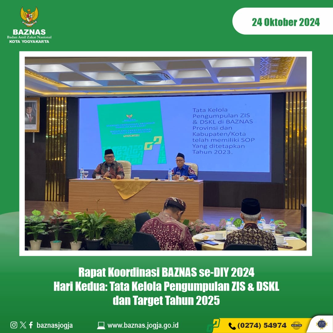 Rapat Koordinasi BAZNAS se-DIY Hari Kedua: Tata Kelola Pengumpulan ZIS & DSKL dan Target Tahun 2025