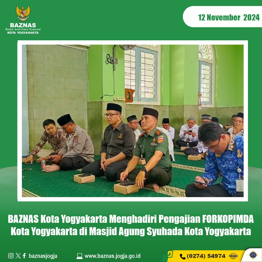 BAZNAS Kota Yogyakarta Hadiri Pengajian Rutin FORKOPIMDA, Bahas Pentingnya Shalat dalam Membangun Karakter Mulia