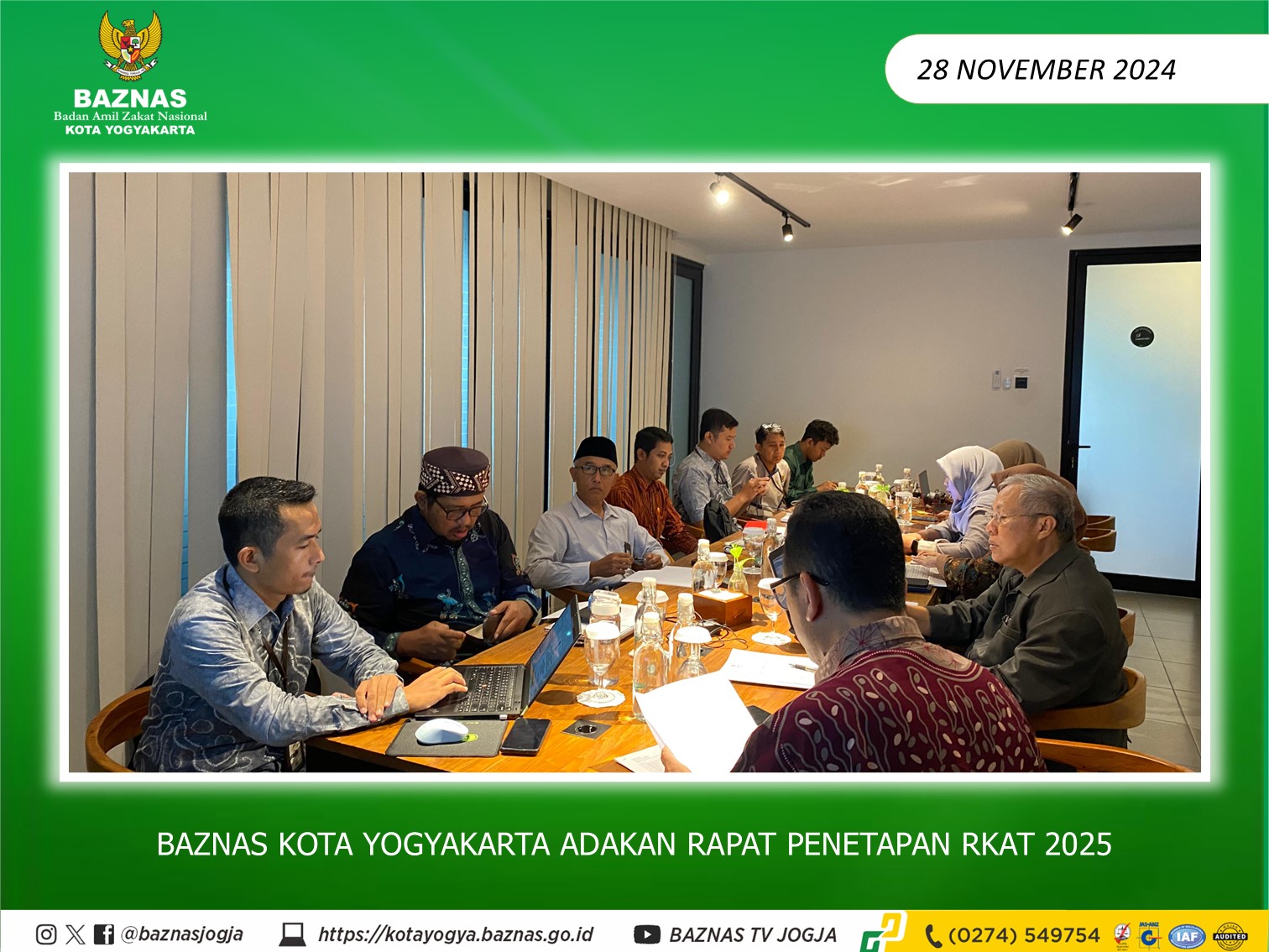 BAZNAS Kota Yogyakarta Bahas RKAT 2025: Optimalisasi Zakat, Infak, dan Sedekah untuk Kesejahteraan Umat