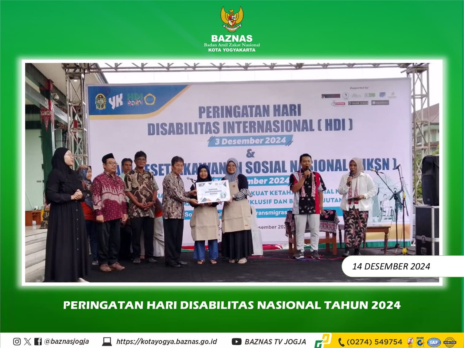 Peringatan Hari Disabilitas Nasional 2024, Wujud Kepedulian dan Dukungan BAZNAS Kota Yogyakarta Bagi Kaum Difabel