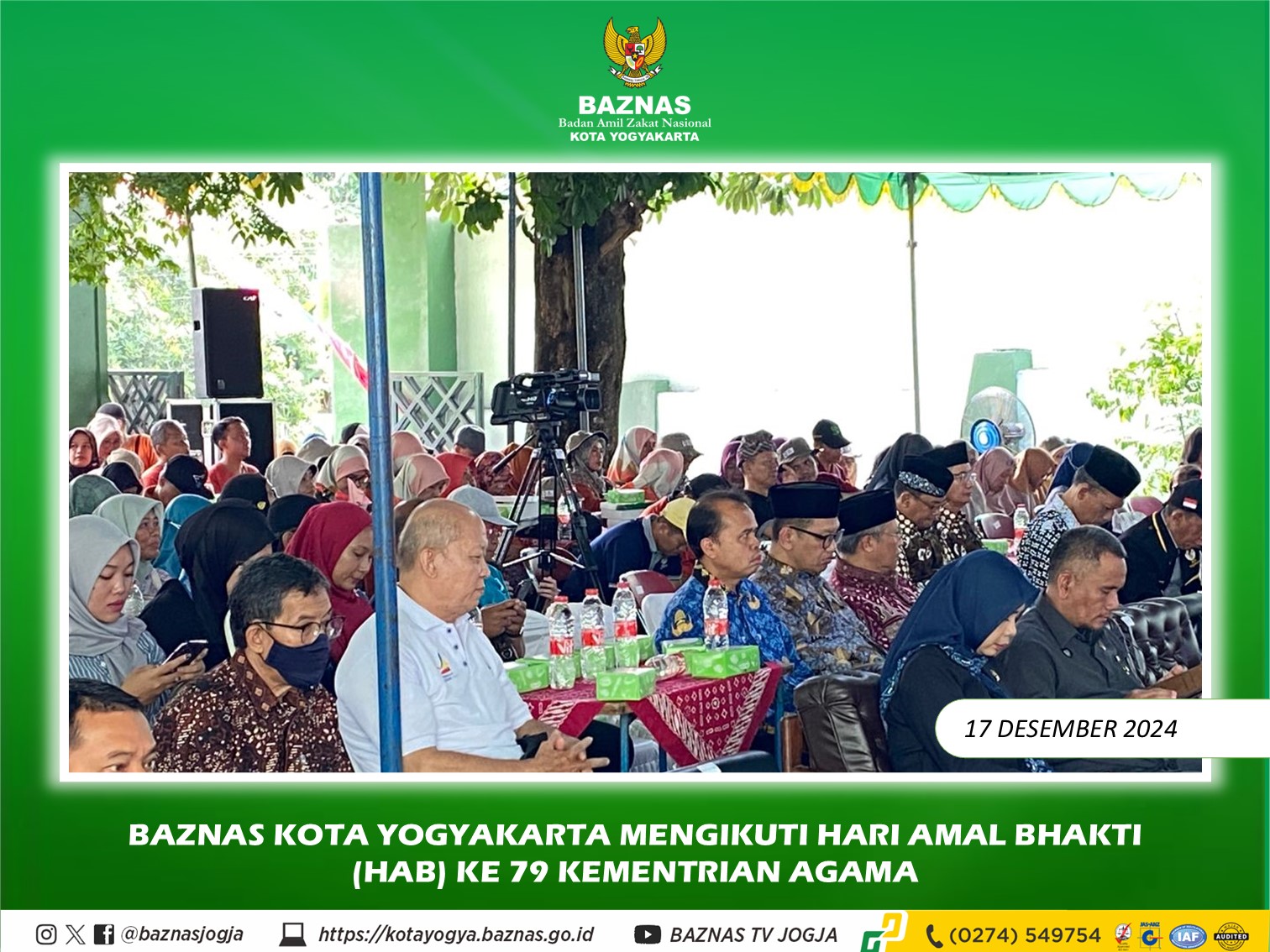 BAZNAS Kota Yogyakarta Ikuti Tasyakuran Hari Amal Bhakti Ke-79 Kementerian Agama RI