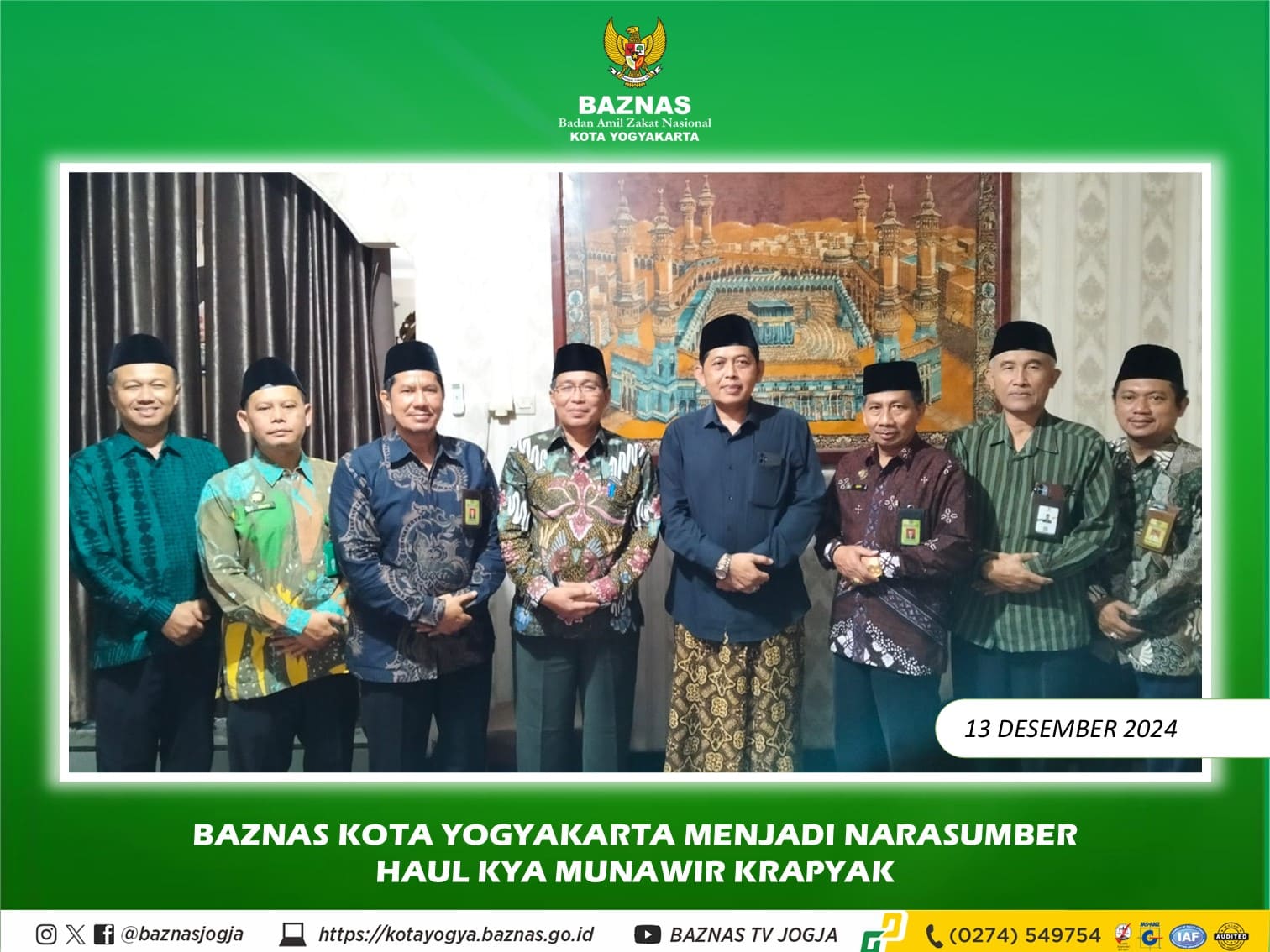 BAZNAS Kota Yogyakarta Ikuti Halaqah, Peran Santri Dalam Mewujudkan Dan Pengembangan Kampung Zakat Terpadu