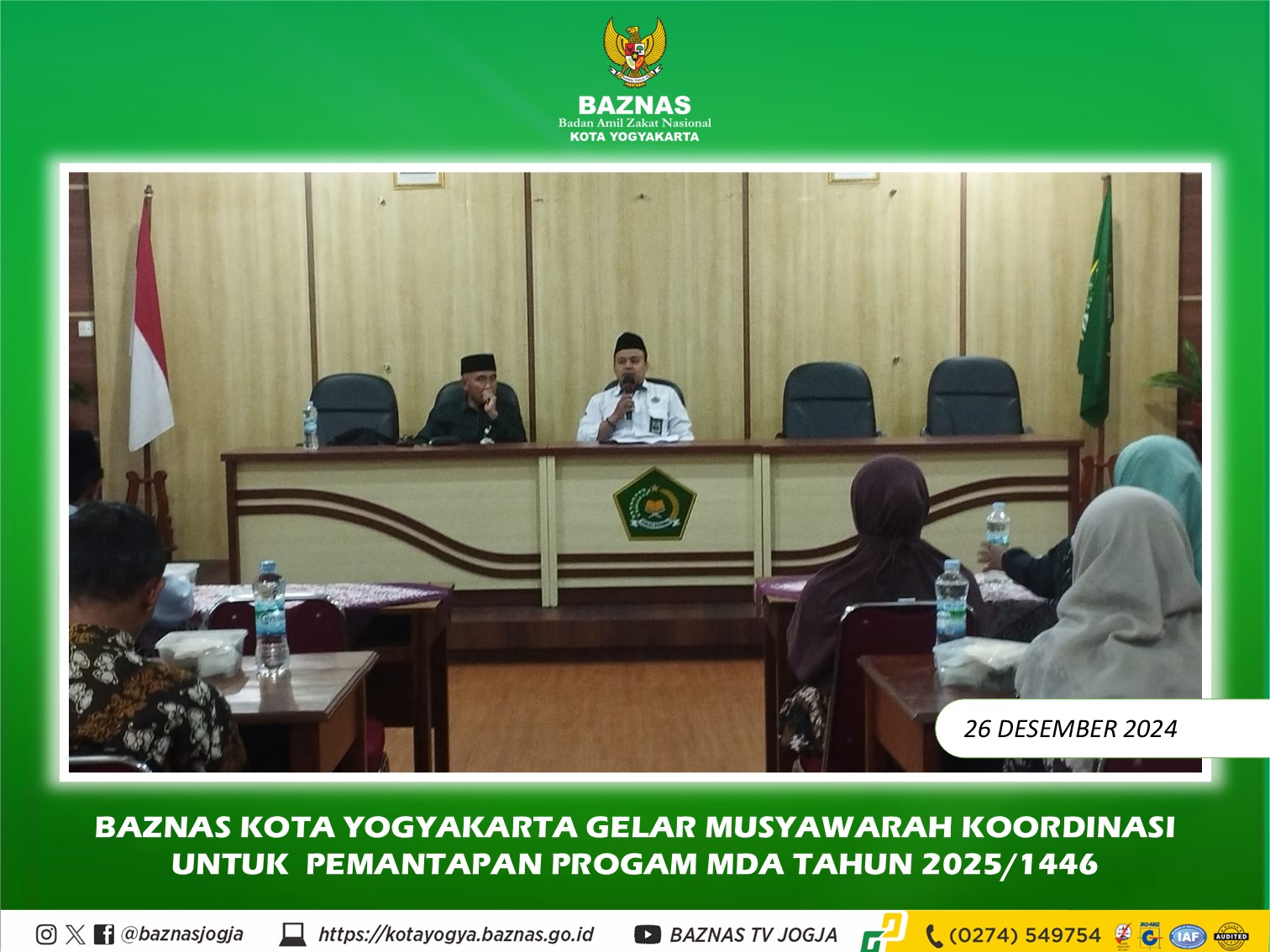 Pemantapan Program MDA Tahun 2025/1446, BAZNAS Kota Yogyakarta Gelar Musyawarah Koordinasi