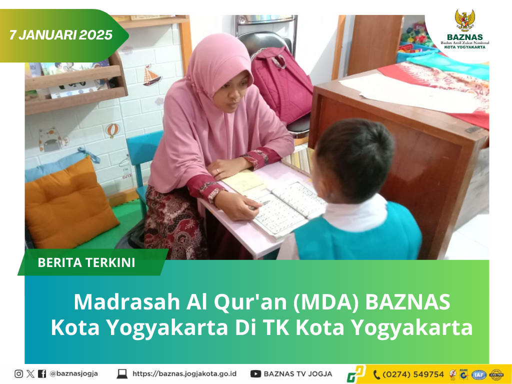 Madrasah Al Qur'an (MDA) BAZNAS Kota Yogyakarta di Beberapa TK di Kota Yogyakarta