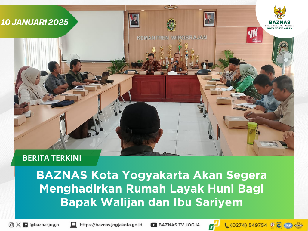 BAZNAS Kota Yogyakarta Akan Segera Menghadirkan Rumah Layak Huni untuk Bapak Walijan dan Ibu Sariyem